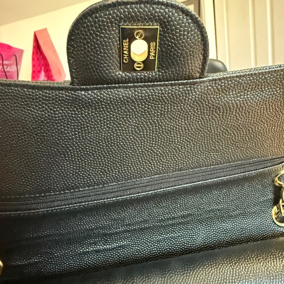 CC Black Quilted Shoulder Bag with Gold Accents - Picture 7 of 12